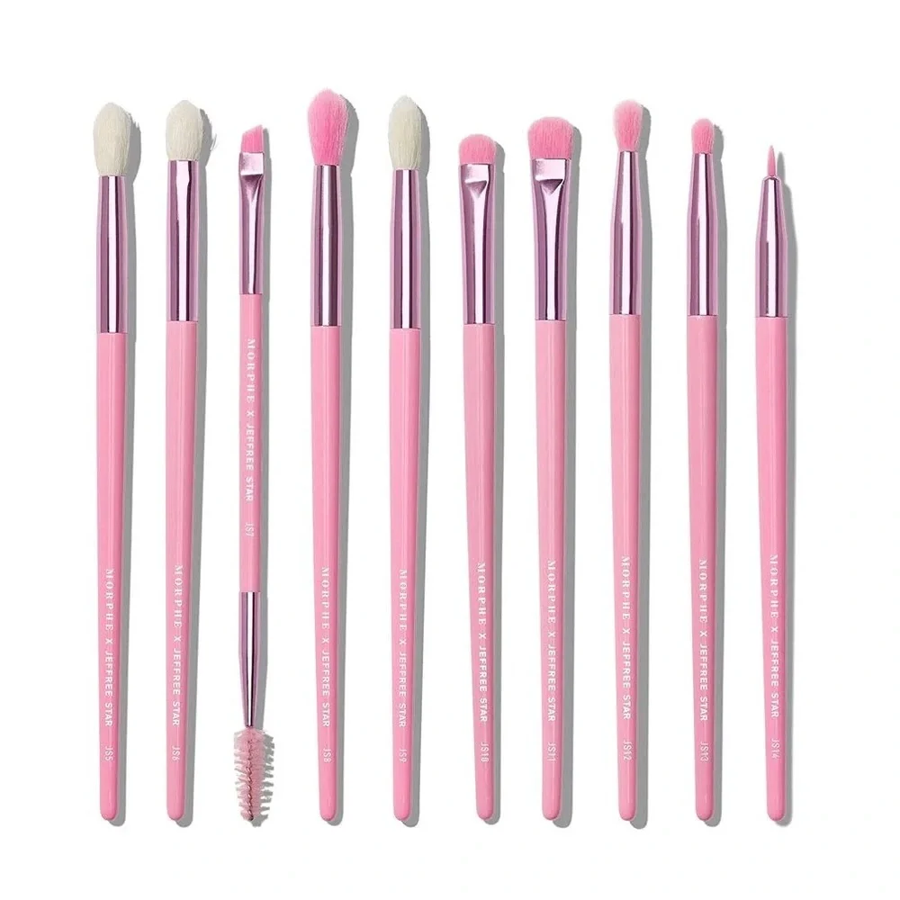 NIB MORPHE X JEFFREE STAR - 10Pcs Eye Brush Collection Set in Pink
